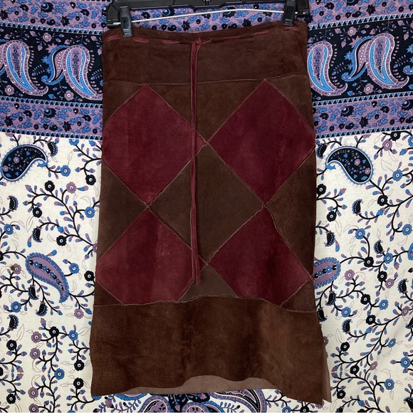 Illia VTG patchwork suede skirt - Picture 1 of 8